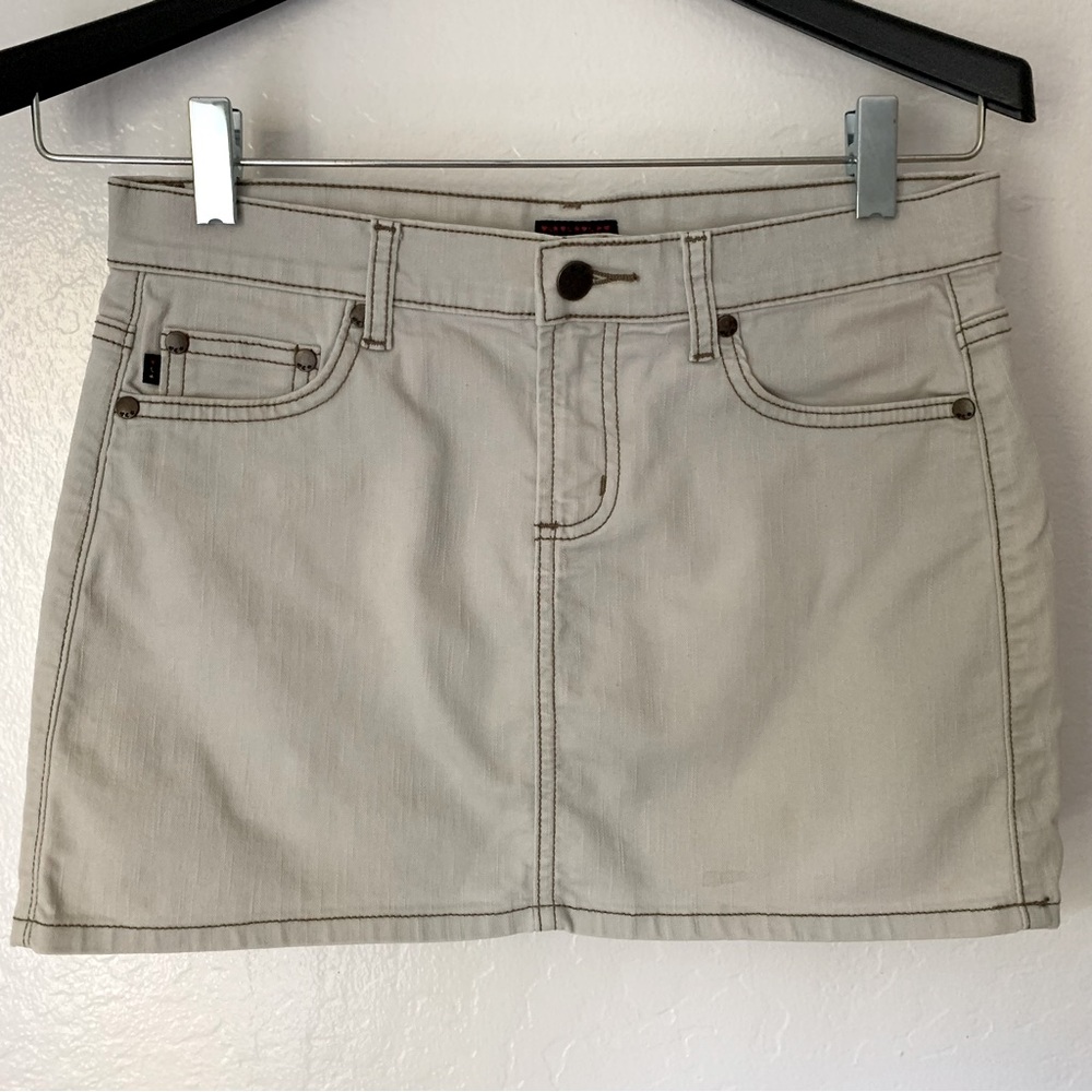 Rampage Heart Moon Stars Khaki Mini Skirt - Size 2